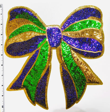 Mardi Gras Bow Large 10” sequins