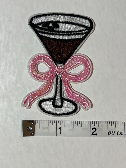 Martini Embroidered & Sequins iron on patch