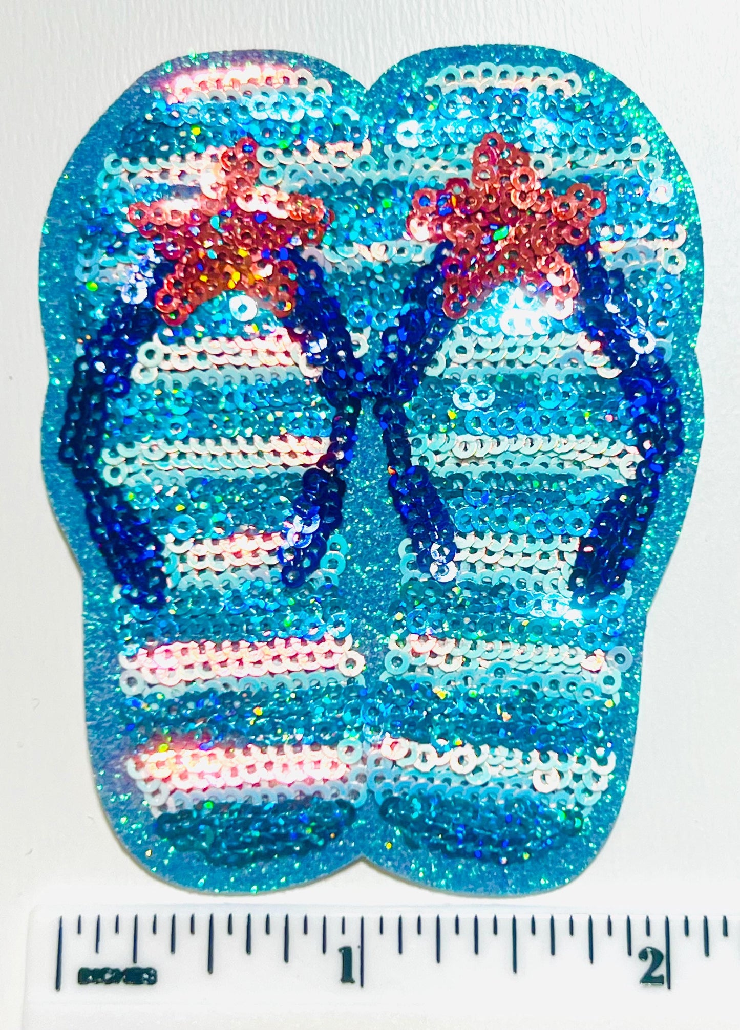Sequin flip flops diy patch summer - Sequins Iron on patch