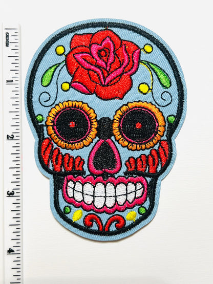 Sugar Skull - Embroidered Iron on patch