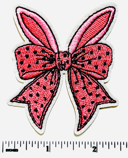 Easter Bunny Bow patches - Embroidered DIY Iron on patch