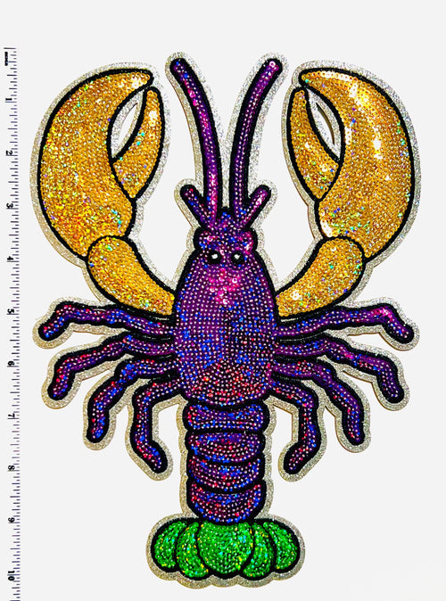 Mardi Gras crawfish patch - 10” Sequins