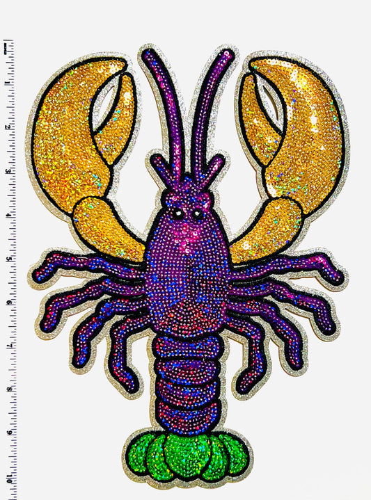 Mardi Gras crawfish patch - 10” Sequins