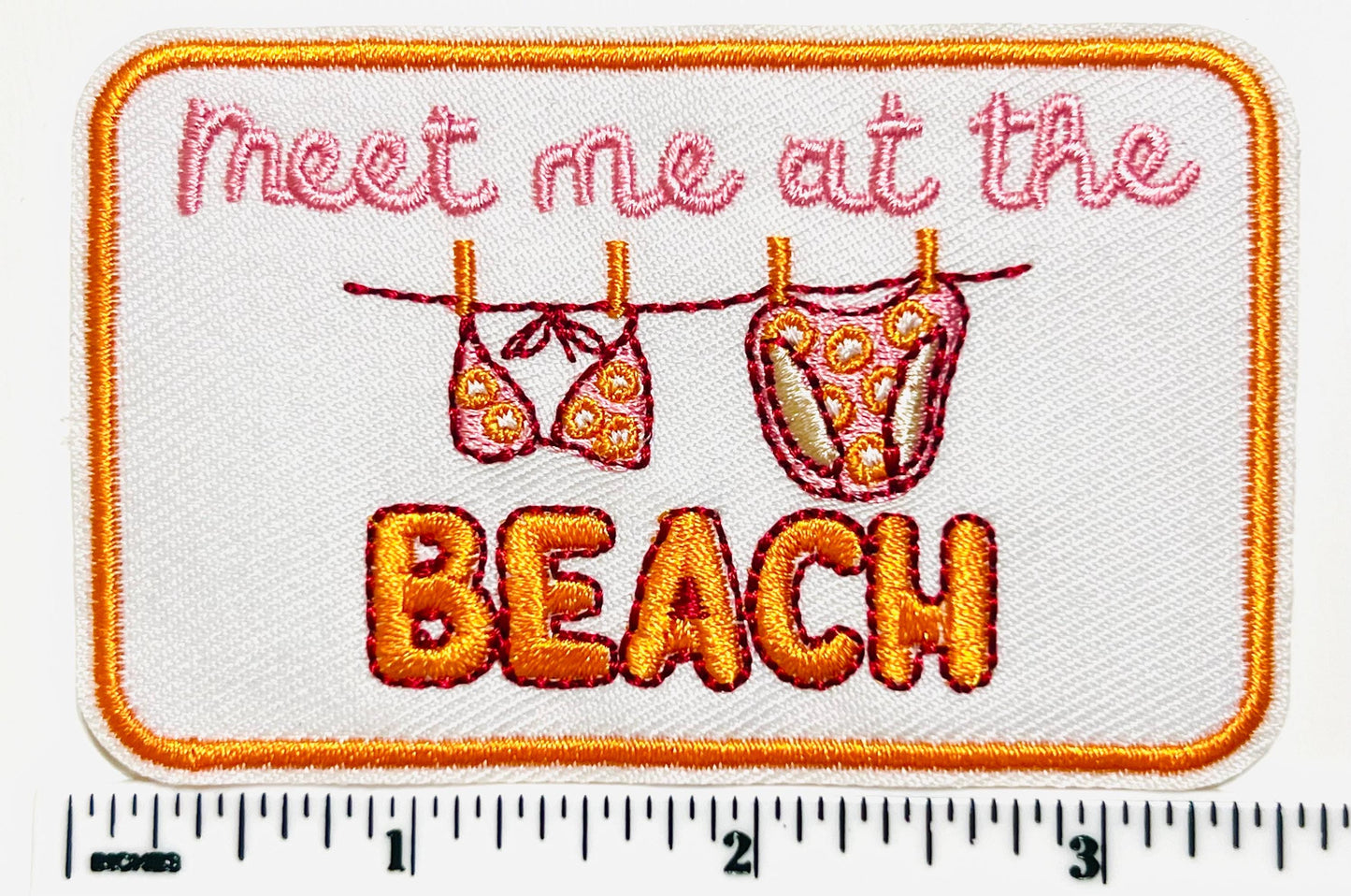 Meet me at the beach patch - Embroidered DIY Iron on patch