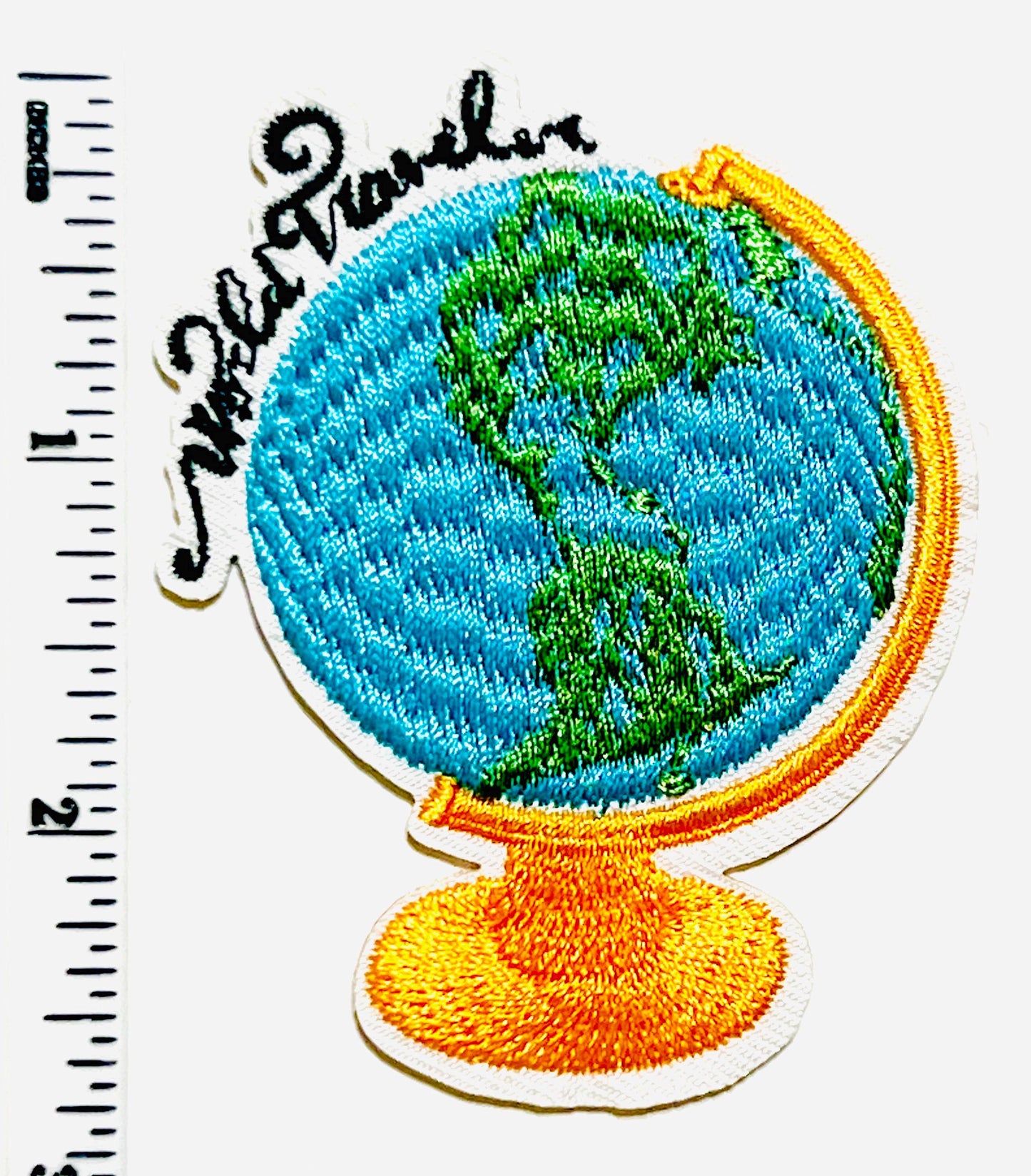 World Traveler - Embroidered Iron-On Patch 2.5”