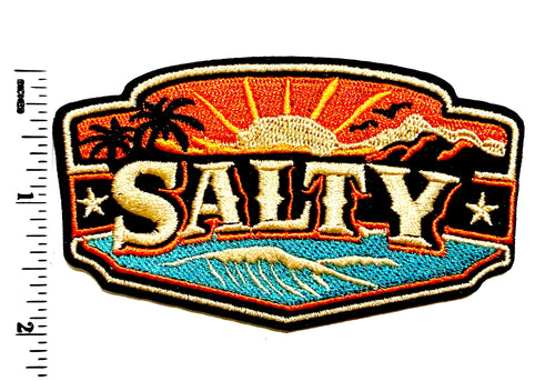 Salty Sunset - Embroidered Iron on patch 3.5”