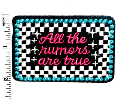 All the Rumors are true - hot pink & turquoise checkered 3”