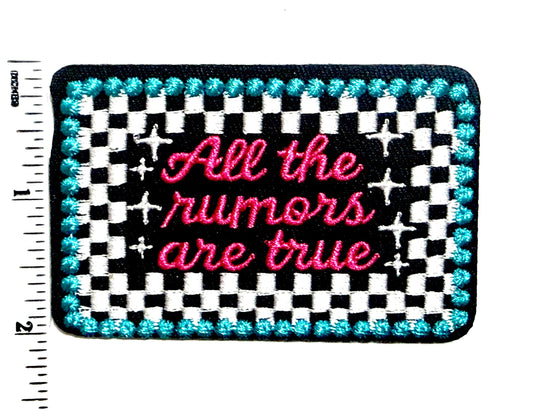 All the Rumors are true - hot pink & turquoise checkered 3”