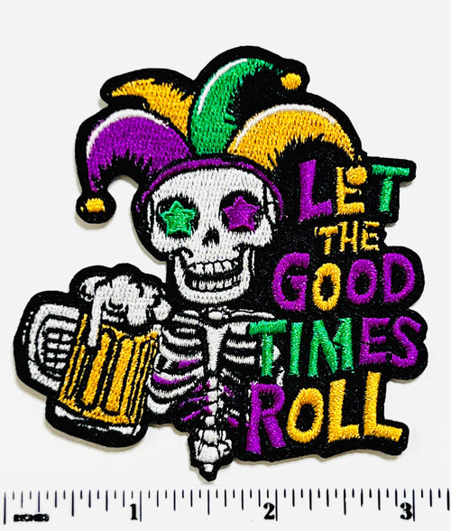 Mardi Gras skelly Let the Good Times Roll 3”