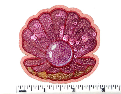 Sea shell patch – Sequined diy Iron-On Applique