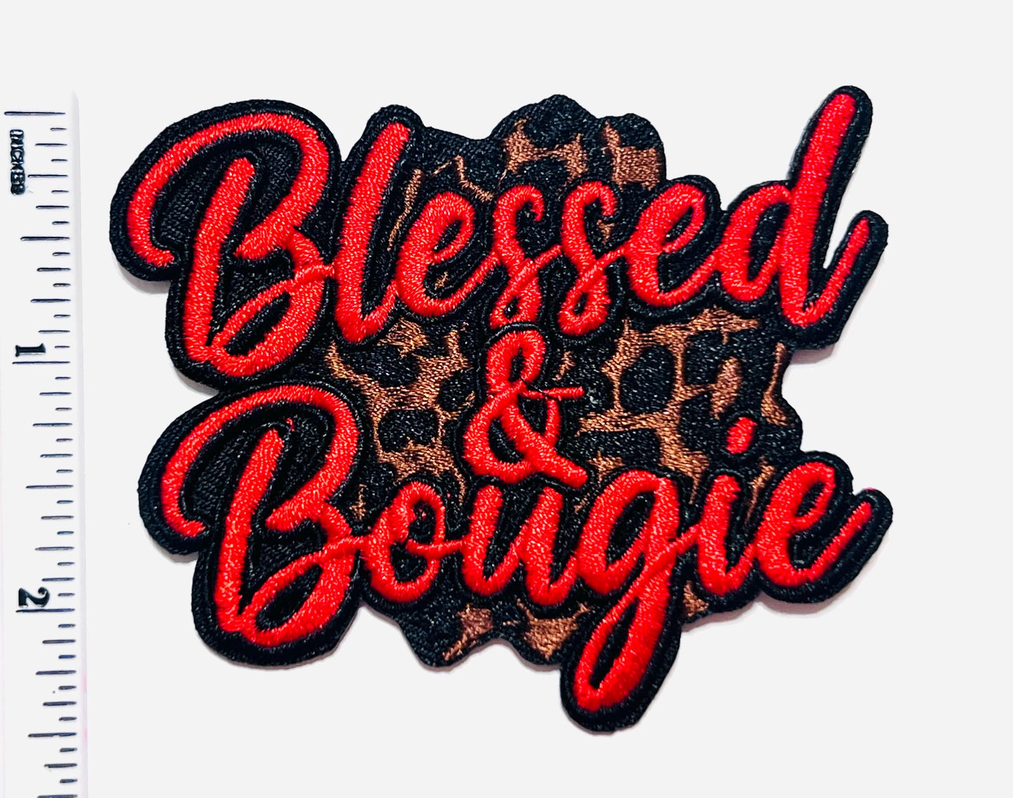 Blessed and Bougie patches multiple colors to choose from - Embroidered Iron on patches 3”