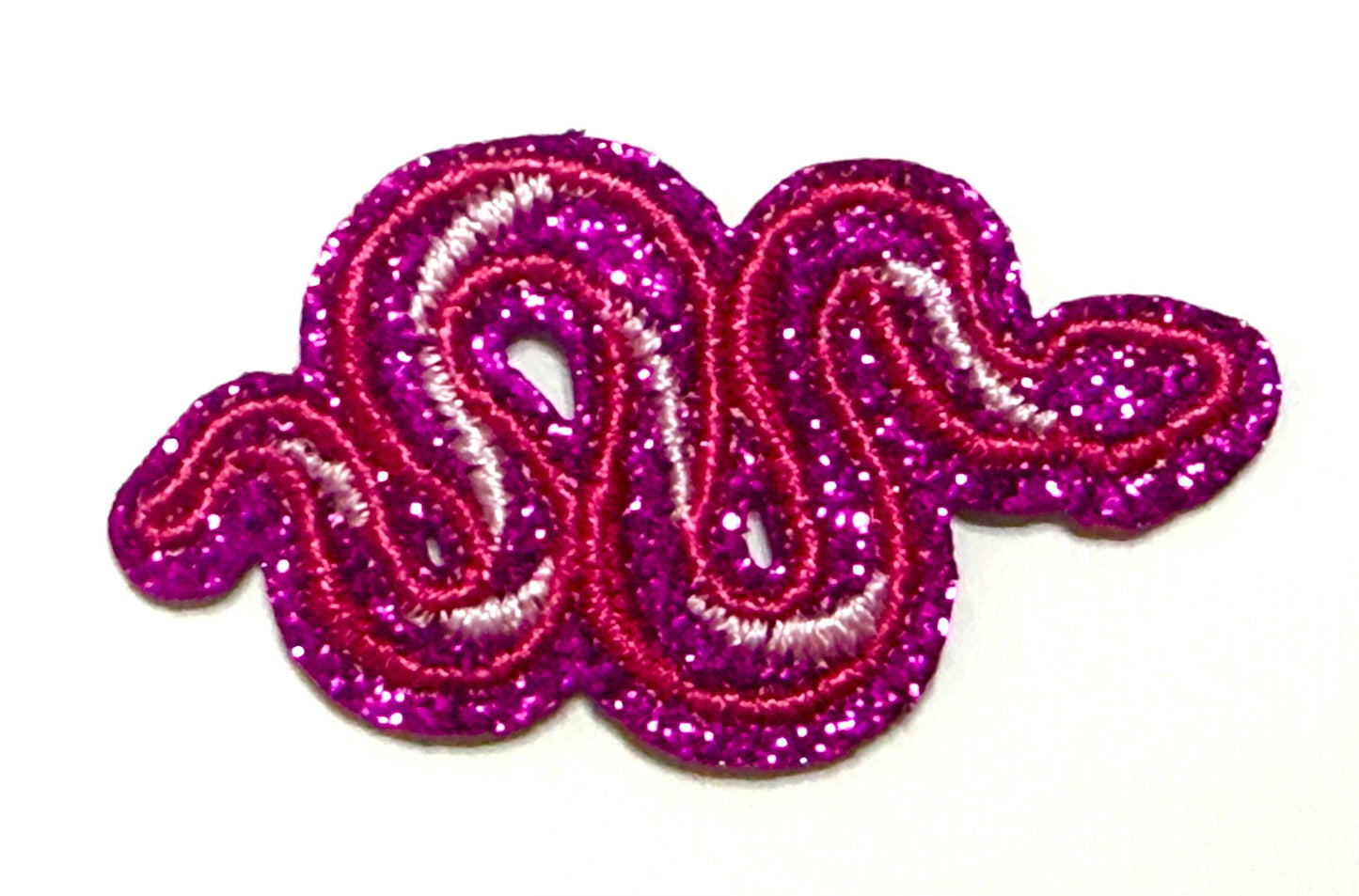 Glitter Snakes 2” - Embroidered DIY Iron on patch with glitter