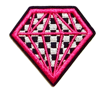Checkered Diamond patches - Embroidered DIY Iron on patches 2.5”