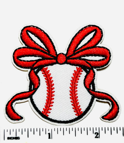 Baseball with red bow 2.5”