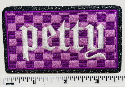 Petty checkered patch - Embroidered Iron on patch