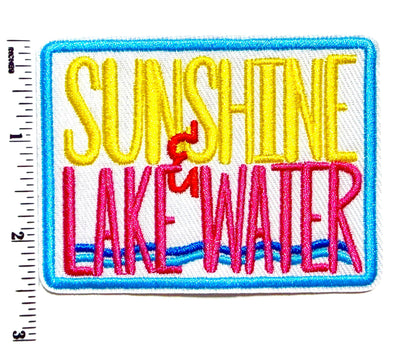 Sunshine and Lake Water - Embroidered Iron on patch 3.25”