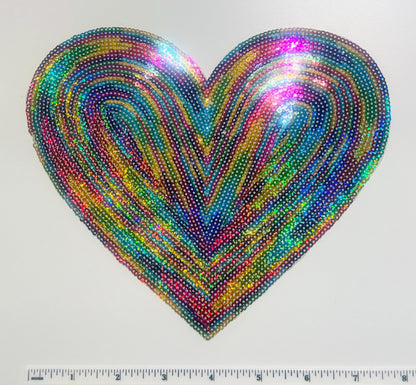 Hearts - Sequined Iron on patches