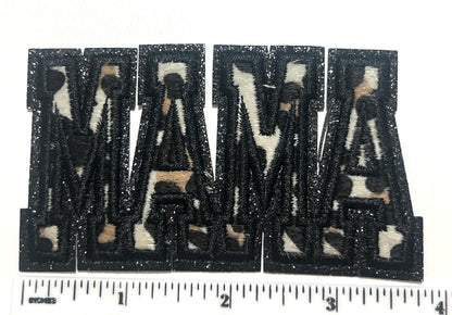 Mama in Camoflauge - Embroidered & glitter Iron on patch