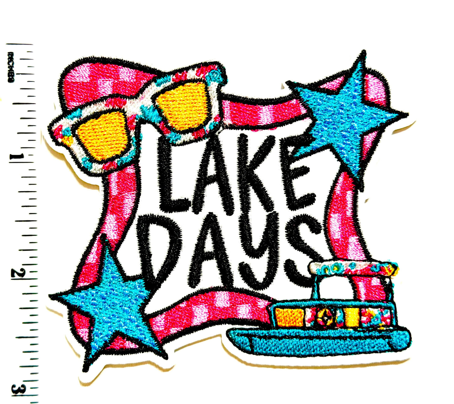 Lake Days patch- Embroidered DIY Iron on patch