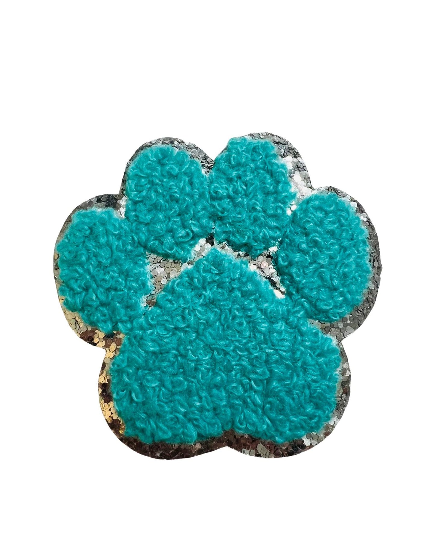 Paw Print - Chenille & Glitter iron on patch