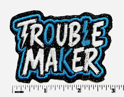 Trouble Maker patch - Embroidered DIY iron on patch