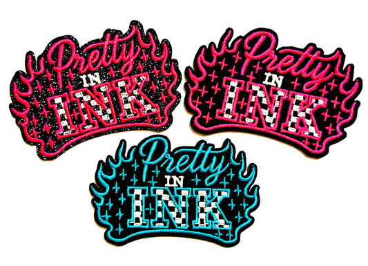 Pretty in Ink 3.5” patch - Embroidered Iron on patches