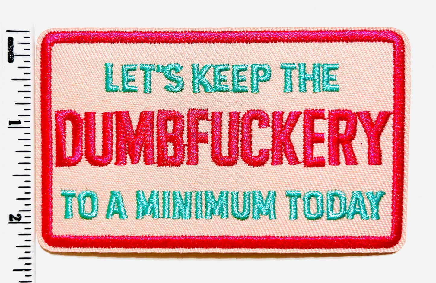Let’s Keep the Dumbfuckery to a Minimum Today - Embroidered DIY Iron on patch