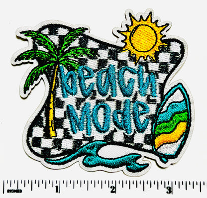 Beach Mode patch - Embroidered DIY Iron on patch