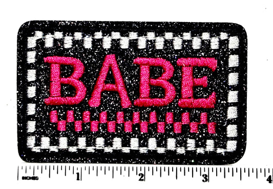 BABE hot pink checkered 3.5”