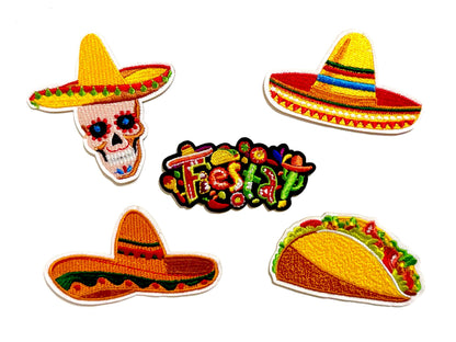 Cinco De Mayo patches - Embroidered DIY iron on patches