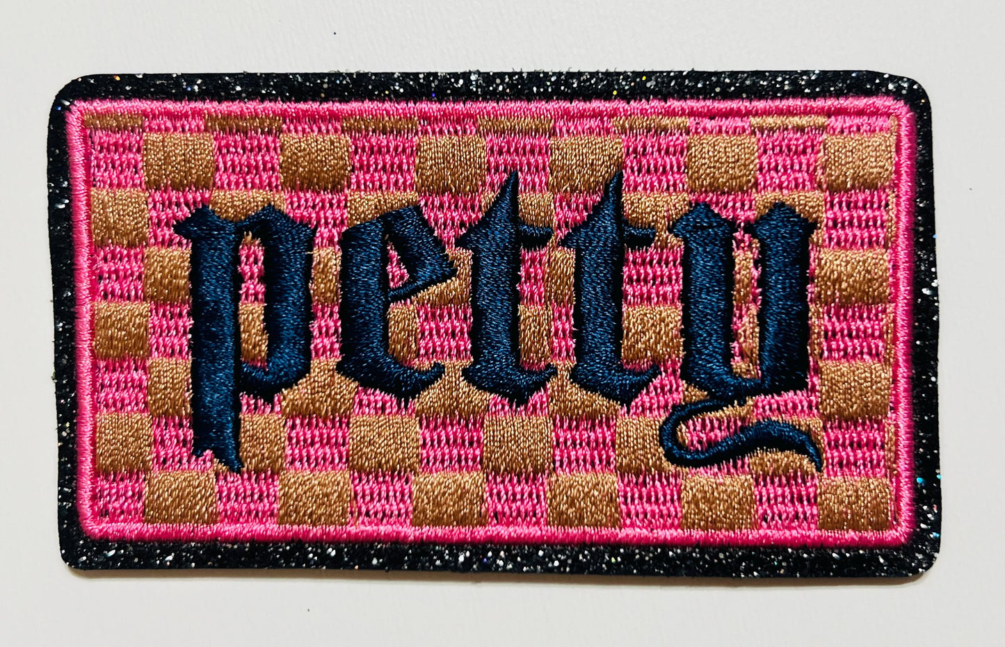 Petty checkered patch - Embroidered Iron on patch