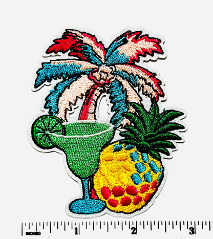 Tropical drink margarita patch - Embroidered DIY Iron on patches
