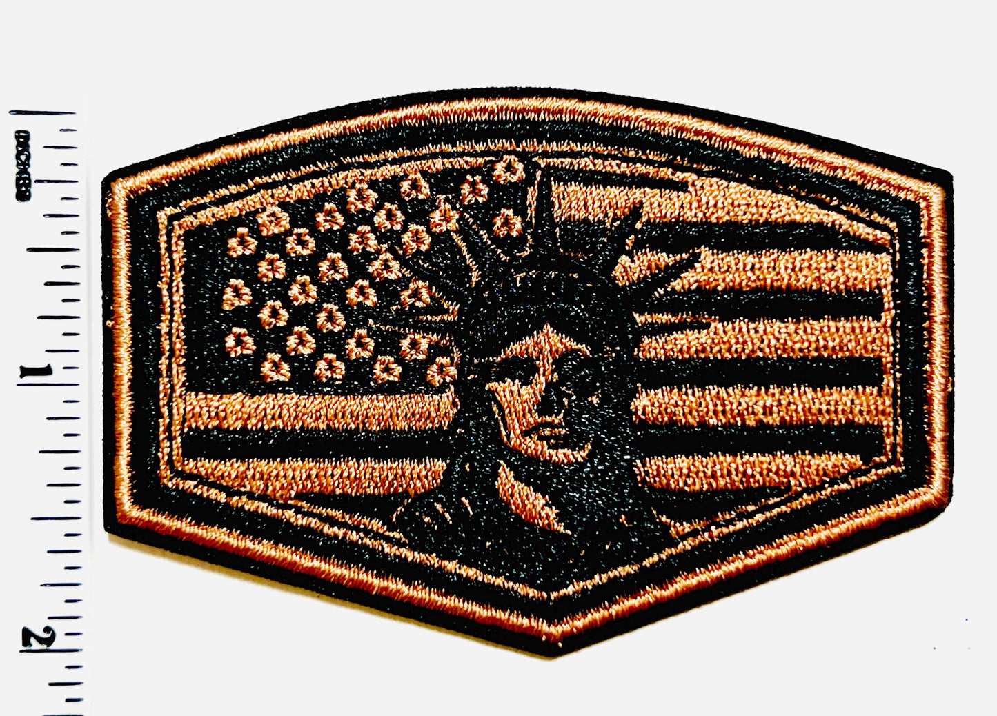 Patriotic flag with Statue of Liberty 3.25"