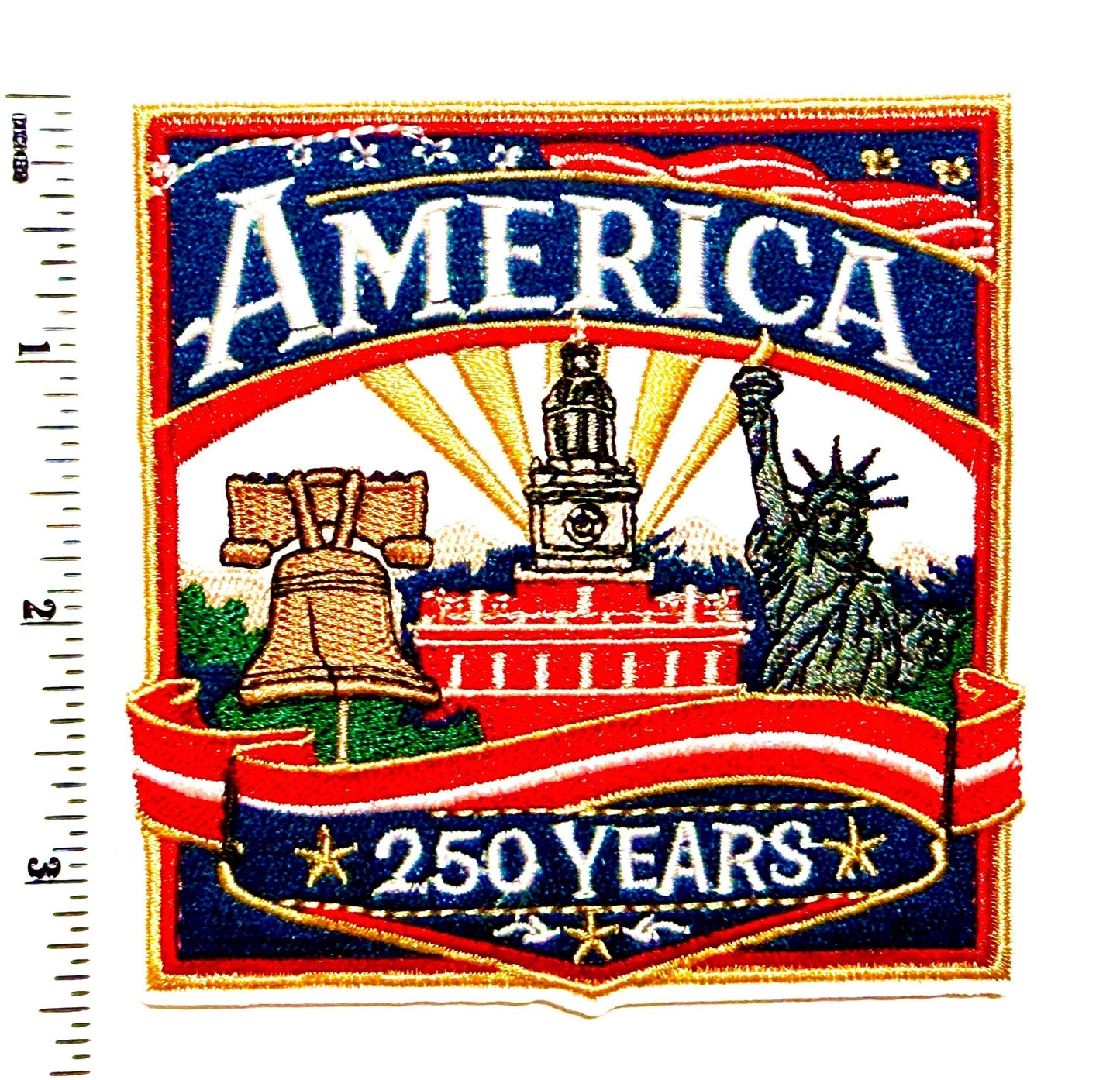 America 250 Years patriotic patch - Embroidered Iron On Patch 3.5”