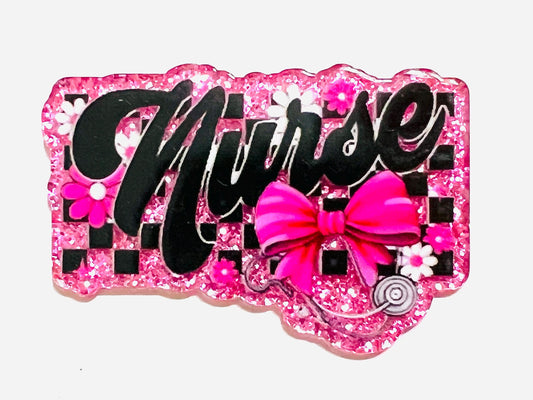 Nurse with flowers and bow - set of 3 pieces 2”