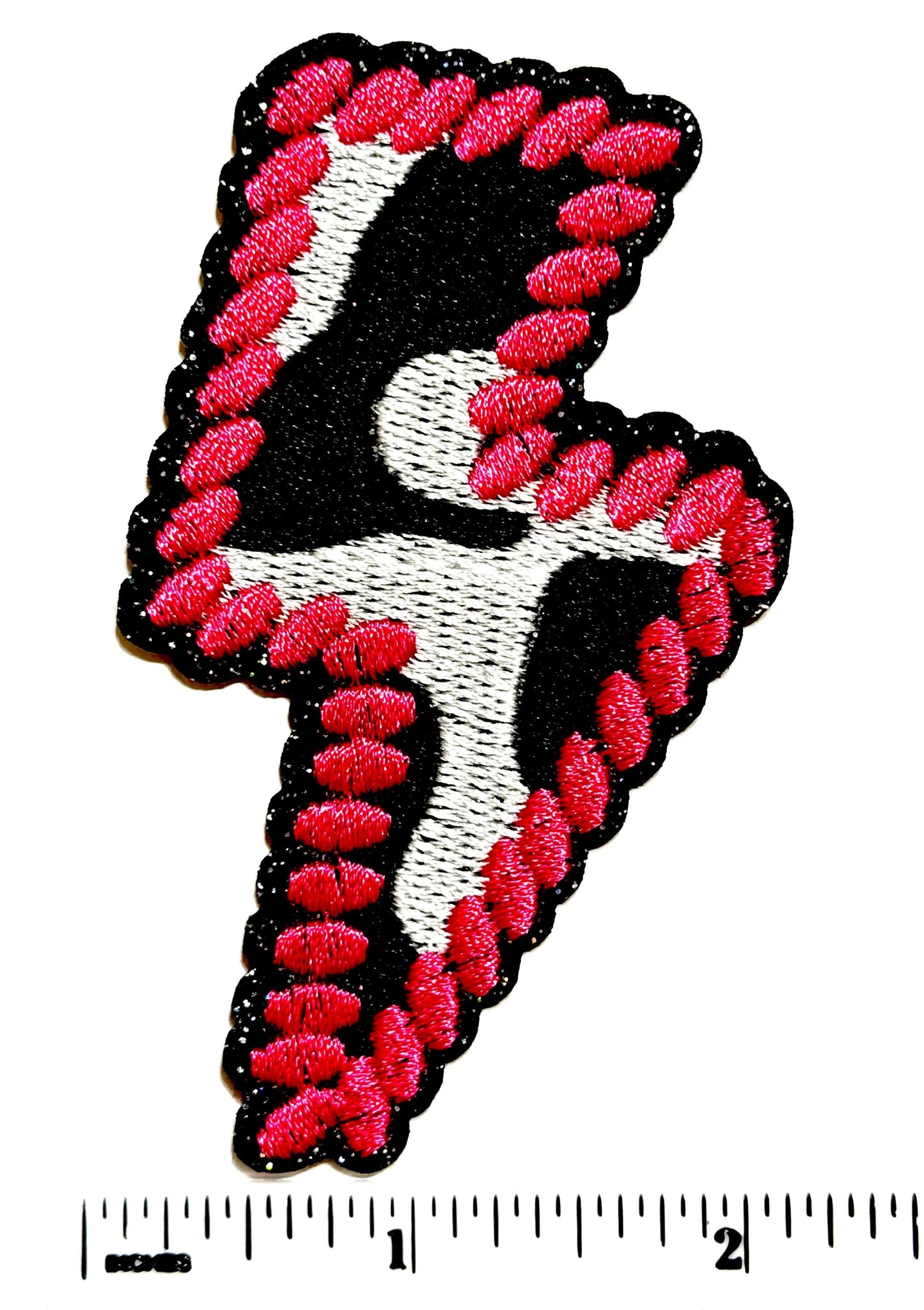 Cow print & Hot Pink Patches - lightning bolt, star - Embroidered Iron-On patches
