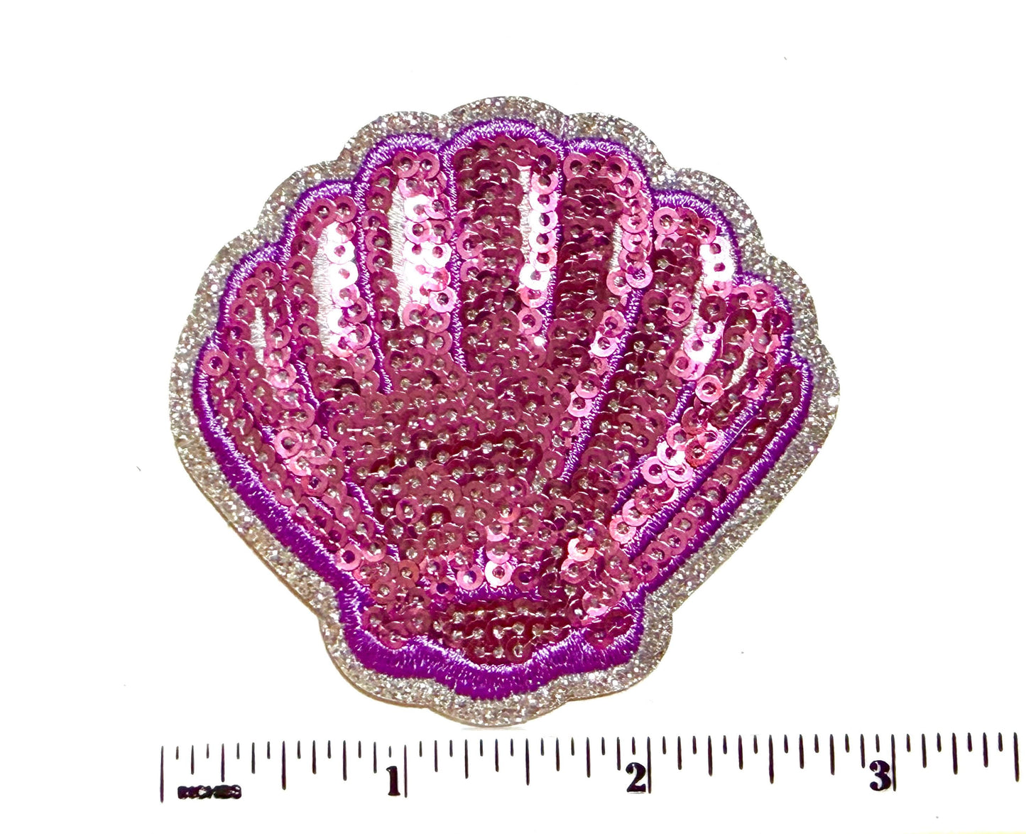 Seashell patches 2.75” – Sequined Iron-On Applique