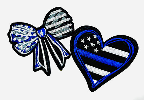 Back the Blue Bow & Heart