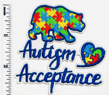 Autism Awareness patches - Embroidered DIY Iron on patch