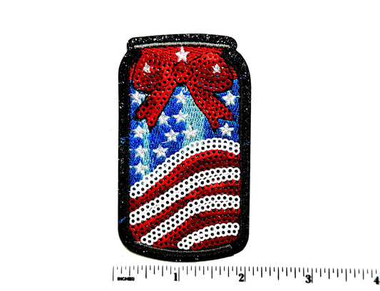 American Flag soda / beer can 3.25 Sequins